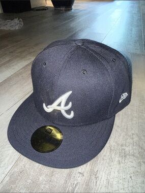 Atlanta Braves New Era Navy and White  Fitted Cap